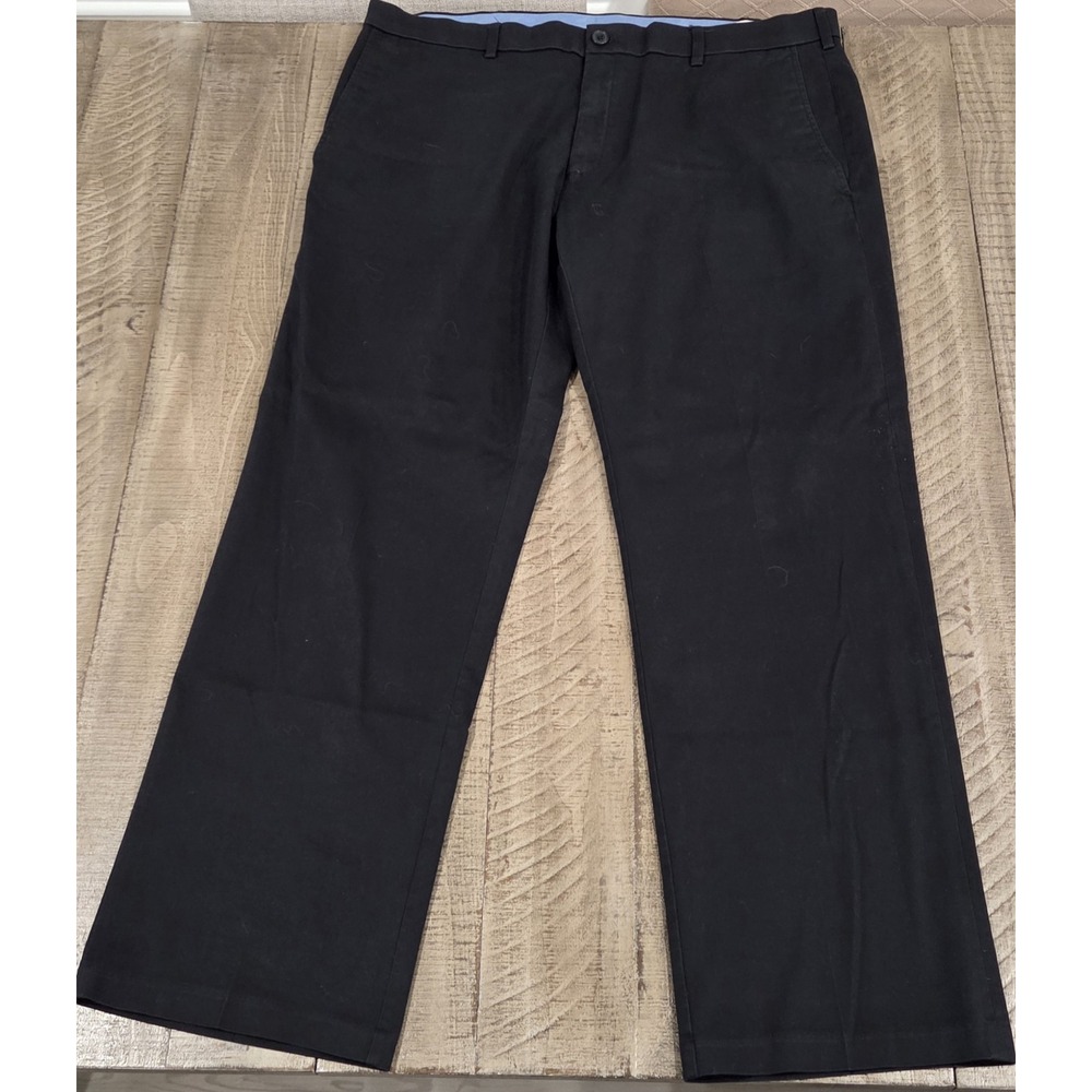 Haggar Premium No Iron Khaki Black Chino Pants Flat Front Straight 40x30